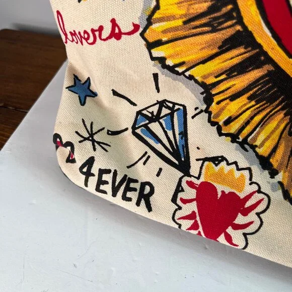 Brighton Queen Of Love Tote Bag With Heart Design & Bold Colors Purse Cards - Picture 11 of 16